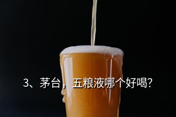 3、茅臺，五糧液哪個好喝？