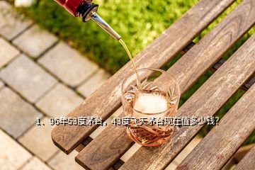 1、96年53度茅臺(tái)，43度飛天茅臺(tái)現(xiàn)在值多少錢？