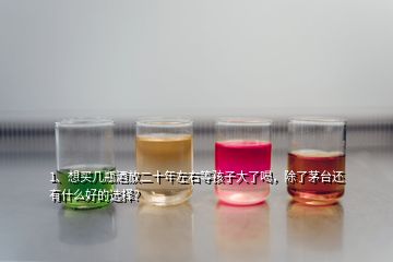 1、想買幾瓶酒放二十年左右等孩子大了喝，除了茅臺(tái)還有什么好的選擇？