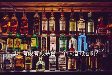 1、有沒有跟茅臺一個味道的酒?。?></p><p>沒有，雖說市場上有什么號稱散茅臺！茅臺相似度高達98%的酒，但是無一例外都是噱頭而已，就是看穿了你的心思，因為茅臺酒好喝，但是貴，很多人都在找替代品。市場上雖說有跟茅臺酒一樣的原料、一樣的釀造工藝、一樣存放了好幾年的酒，但是勾調很重要、茅臺酒廠的老酒也很重要，即使原料工藝一樣，相似度也最多70%，不會口感一樣，</p><p>還有就是茅臺股份公司自己出的系列產品，比如<a href=