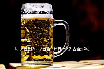 1、茅臺鎮(zhèn)除了茅臺酒，還有什么醬香酒好喝？