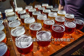 2、茅臺鎮(zhèn)酒廠銷量或者規(guī)模前十名有哪些酒廠？