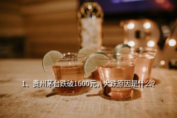 1、貴州茅臺(tái)跌破1600元，大跌原因是什么？