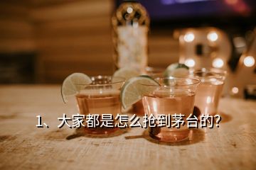 1、大家都是怎么搶到茅臺的？