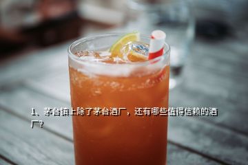 1、茅臺鎮(zhèn)上除了茅臺酒廠，還有哪些值得信賴的酒廠？