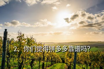 2、你們覺得拼多多靠譜嗎？