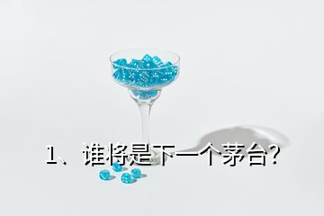 1、誰將是下一個茅臺？