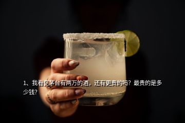 1、我看見茅臺有兩萬的酒，還有更貴的嗎？最貴的是多少錢？