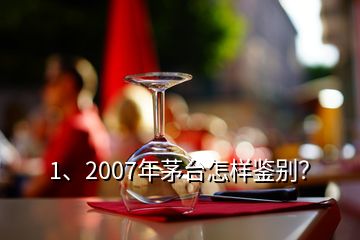 1、2007年茅臺怎樣鑒別？