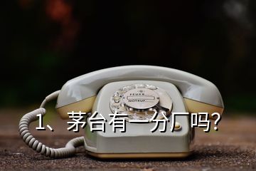 1、茅臺(tái)有一分廠嗎？