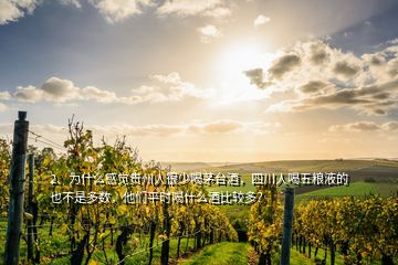 2、為什么感覺(jué)貴州人很少喝茅臺(tái)酒，四川人喝五糧液的也不是多數(shù)，他們平時(shí)喝什么酒比較多？