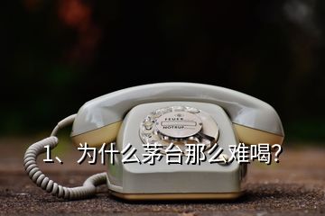 1、為什么茅臺(tái)那么難喝？