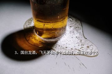 3、國臺(tái)龍酒，飛天茅臺(tái)哪個(gè)酒質(zhì)好，你喜歡哪個(gè)？