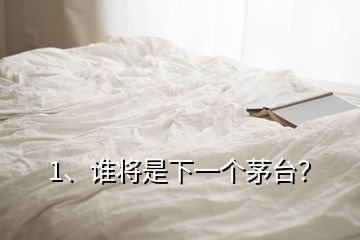 1、誰(shuí)將是下一個(gè)茅臺(tái)？