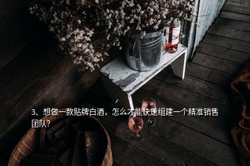 3、想做一款貼牌白酒，怎么才能快速組建一個(gè)精準(zhǔn)銷售團(tuán)隊(duì)？