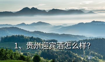 1、貴州迎賓酒怎么樣？