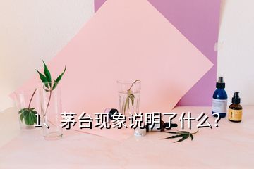 1、茅臺現(xiàn)象說明了什么？