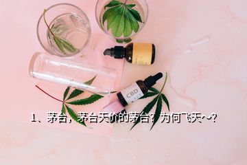 1、茅臺，茅臺天價的茅臺？為何飛天～？