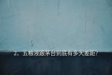 2、五糧液跟茅臺(tái)到底有多大差距？