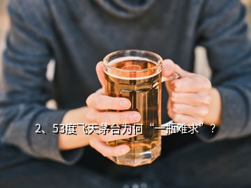 2、53度飛天茅臺為何“一瓶難求”？