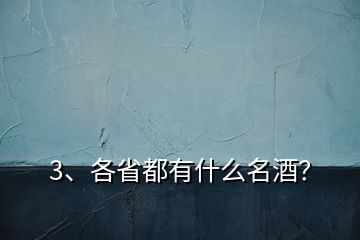 3、各省都有什么名酒？