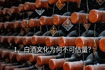 1、白酒文化為何不可估量？