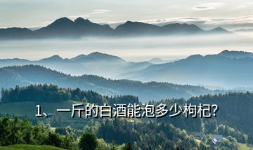 1、一斤的白酒能泡多少枸杞？