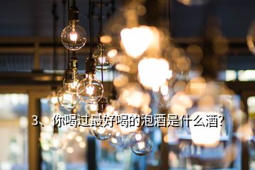 3、你喝過最好喝的泡酒是什么酒？