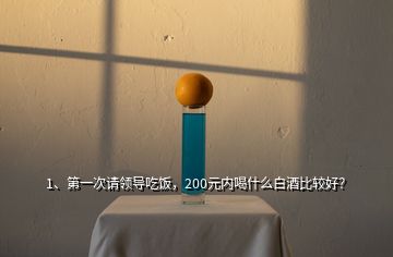 1、第一次請領(lǐng)導吃飯，200元內(nèi)喝什么白酒比較好？