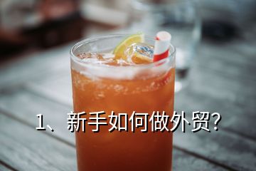 1、新手如何做外貿(mào)？