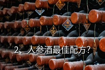 2、人參酒最佳配方？