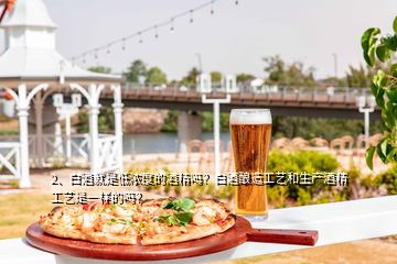 2、白酒就是低濃度的酒精嗎？白酒釀造工藝和生產(chǎn)酒精工藝是一樣的嗎？