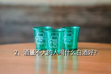 2、酒量不大的人喝什么白酒好？