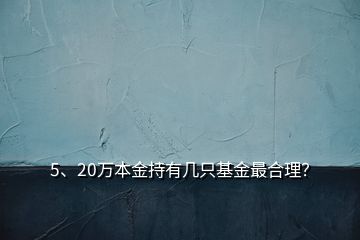 5、20萬本金持有幾只基金最合理？