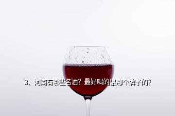 3、河南有哪些名酒？最好喝的是哪個(gè)牌子的？