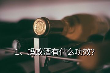 1、螞蟻酒有什么功效？