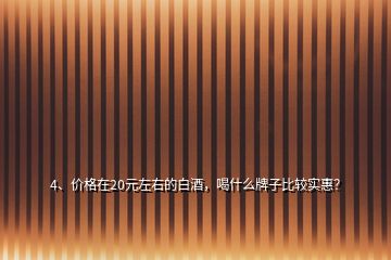 4、價格在20元左右的白酒，喝什么牌子比較實惠？