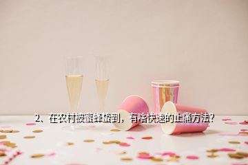 2、在農(nóng)村被蜜蜂蟄到，有啥快速的止痛方法？