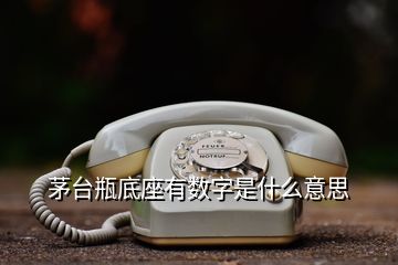 茅臺瓶底座有數字是什么意思