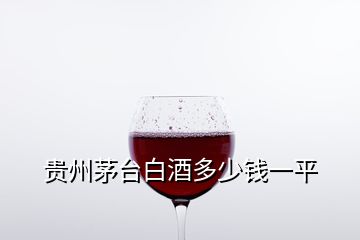 貴州茅臺白酒多少錢一平