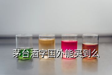 茅臺(tái)酒字國(guó)外能買(mǎi)到么