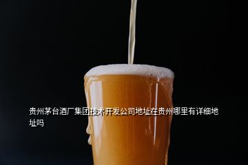 貴州茅臺(tái)酒廠集團(tuán)技術(shù)開(kāi)發(fā)公司地址在貴州哪里有詳細(xì)地址嗎