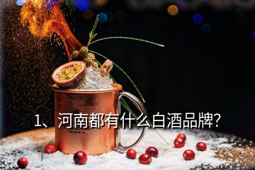 1、河南都有什么白酒品牌？