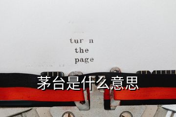 茅臺(tái)是什么意思