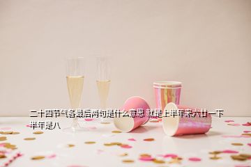 二十四節(jié)氣各最后兩句是什么意思 就是上半年來六廿一下半年是八