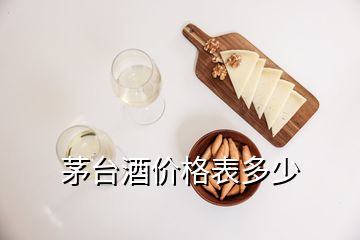 茅臺(tái)酒價(jià)格表多少