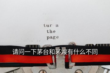 請問一下茅臺和茅渡有什么不同