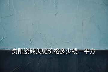 貴陽瓷磚美縫價(jià)格多少錢一平方