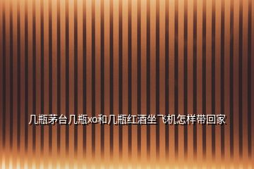 幾瓶茅臺(tái)幾瓶xo和幾瓶紅酒坐飛機(jī)怎樣帶回家