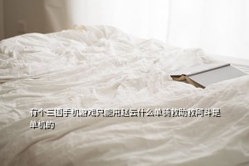 有個三國手機游戲只能用趙云什么單騎救助救阿斗是單機的